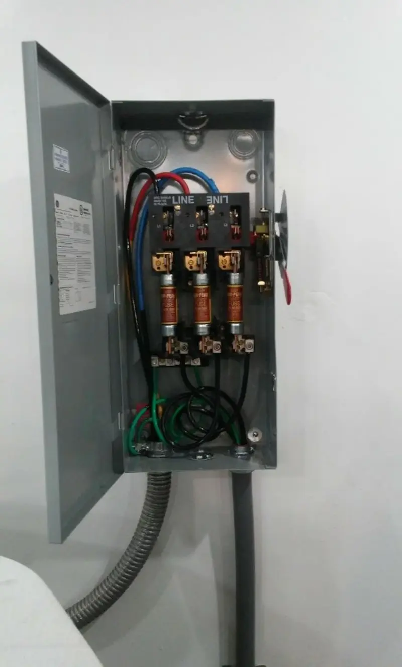 Three-phase disconnect switch installed for Electrical Wiring & Rewiring in Middle Valley